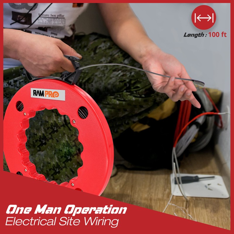 Fish tape Wire Puller 100ft - Easy to use Cable