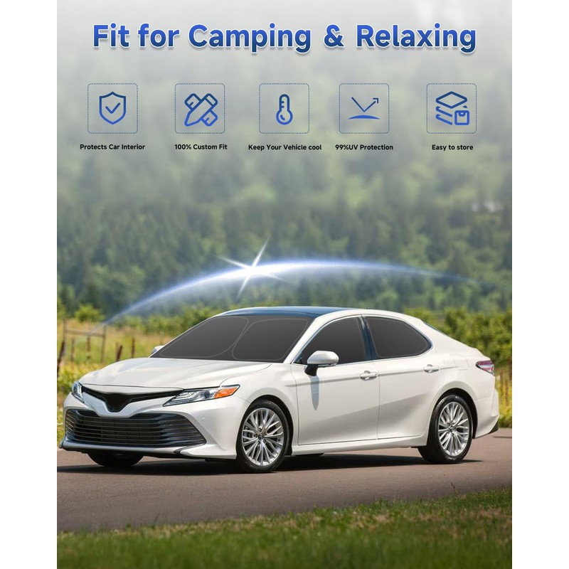 6PCS Window Shades for Toyota Camry(2018-2024) Accessories – Full Coverage