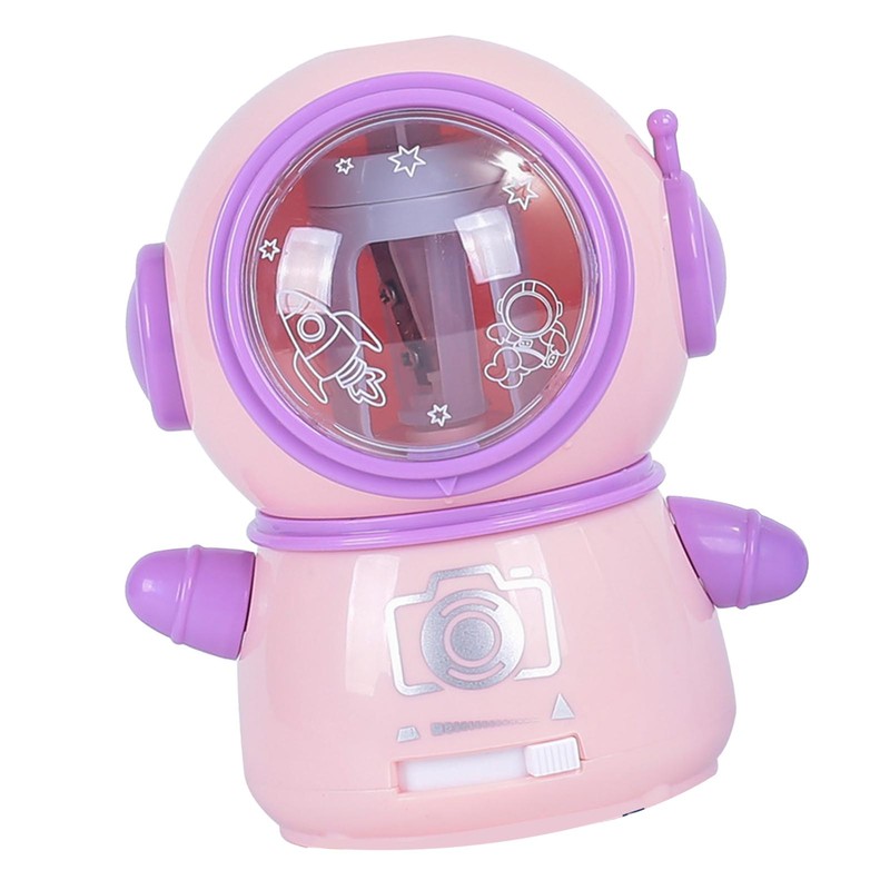 Spaceman Pencil Sharpeners Cartoon Cute Safe Flexible Electric Pencil Sharpener