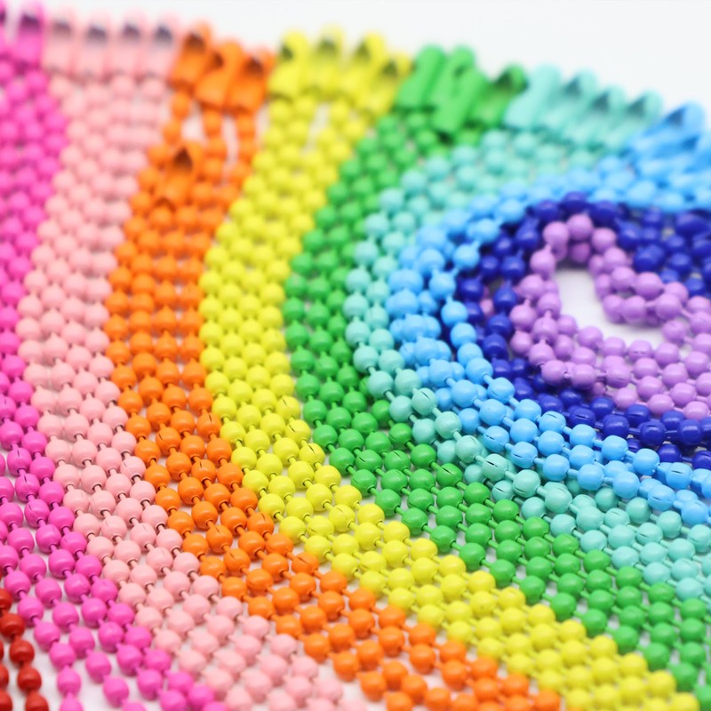 Ball Chain with Connector Silver 12 cm (Multicolor 50 pc)