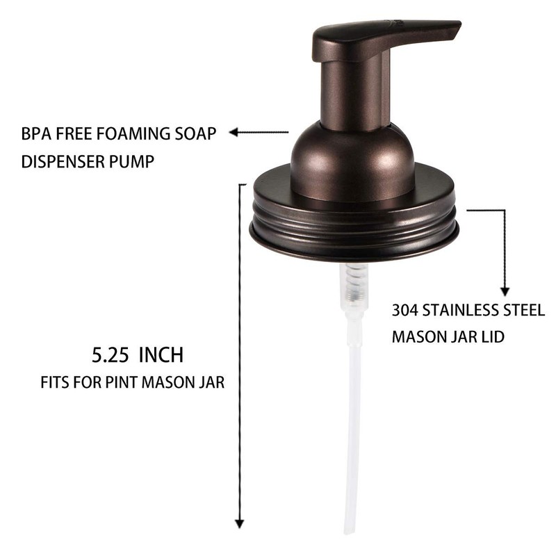 Amolliar Mason Jar Foaming Soap Dispenser Lids, Plastic Pump Rustproof