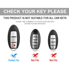 MILD EAST for Nissan Key Fob Cover with Leather Keychain, 3 Button Key Case Shell Soft TPU Full Protection Accessories for Altima Armada Maxima Murano Pathfinder Rogue Infiniti, Black, Black, black