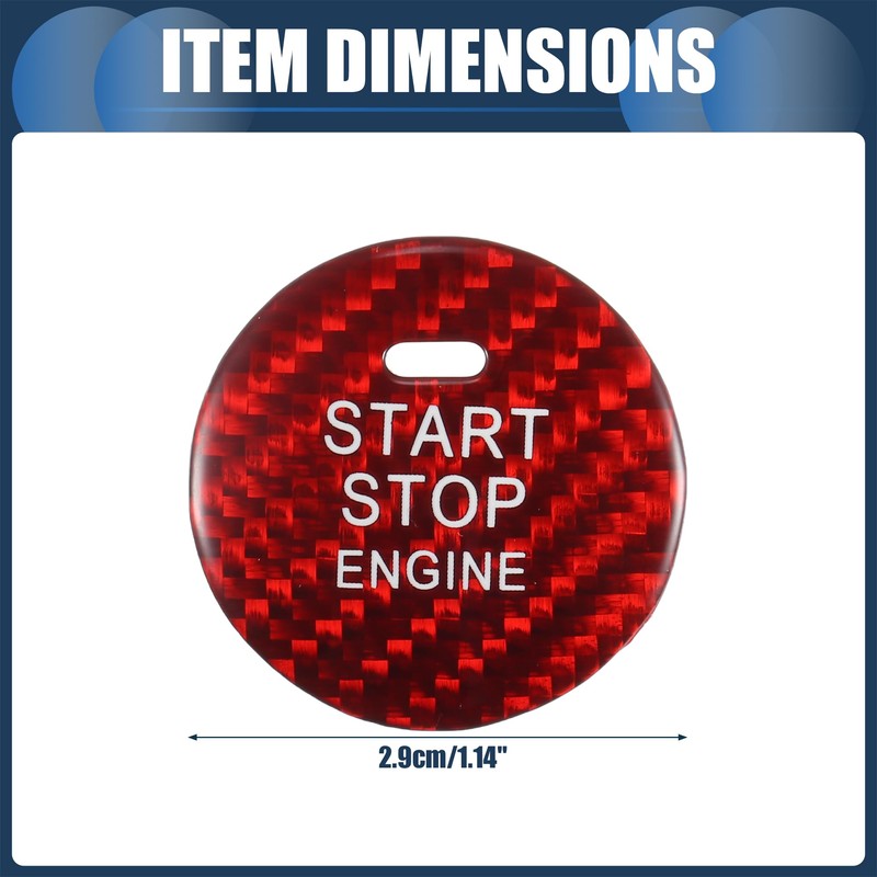 Partuto Engine Start Stop Button Cover, Front Ignition Starter Switch