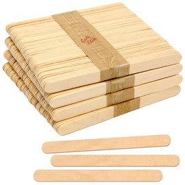 CraftySticks 200 Pack Natural Wood Popsicle Sticks 4.5 Inch Slim Wooden Craft Sticks for Arts Crafts, Home School, STEM Supply
