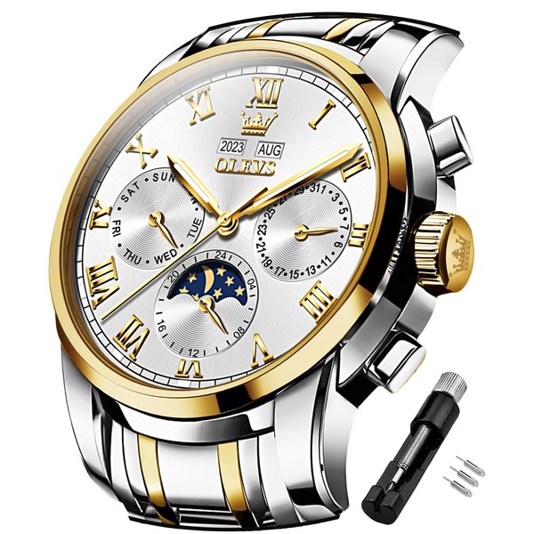 OLEVS Automatic Watches for Men Self Winding Mechanical Dress Two