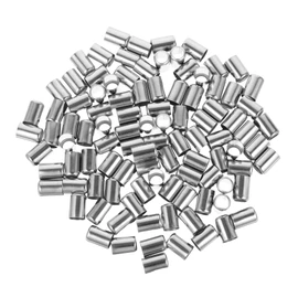 TEHAUX 100pcs Stainless Steel Hose Fittings High Pressure Hydraulic Tube Crimping Sleeves for Pneumatic Welding Pipe Repair Easy Installation
