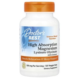 Doctor's Best, High-Absorption Magnesium, Veggie Capsules 120 Tablets (52.5mg per Capsule) / Doctor's Best (닥터스베스트), 고흡수 마그네슘, 베지 캡슐 120정(캡슐당 52.5mg)