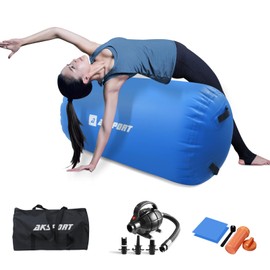 AKSPORT Air Roller Gymnastics Air Barrel for Backbends and Back Handsprings Exercise Training with Electric Air Pump for Home Use/Yoga/Cheerleading/Tumbling/Back Walkovers