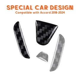 Bilisin Compatible with Rear Tailgate Insert Emblem Logo Carbon Fiber Emblem Badge Decal Cover Trim with Strong Adhesive for Honda Accord 2018-2024 Black