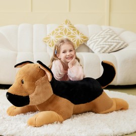 IKASA Giant German Shepherd Dog Stuffed Animal Plush Toy,Big Large Jumbo Soft Toys,30" Cute Huge Size Fluffy Plushy Fat Plushie,Gifts for Kids