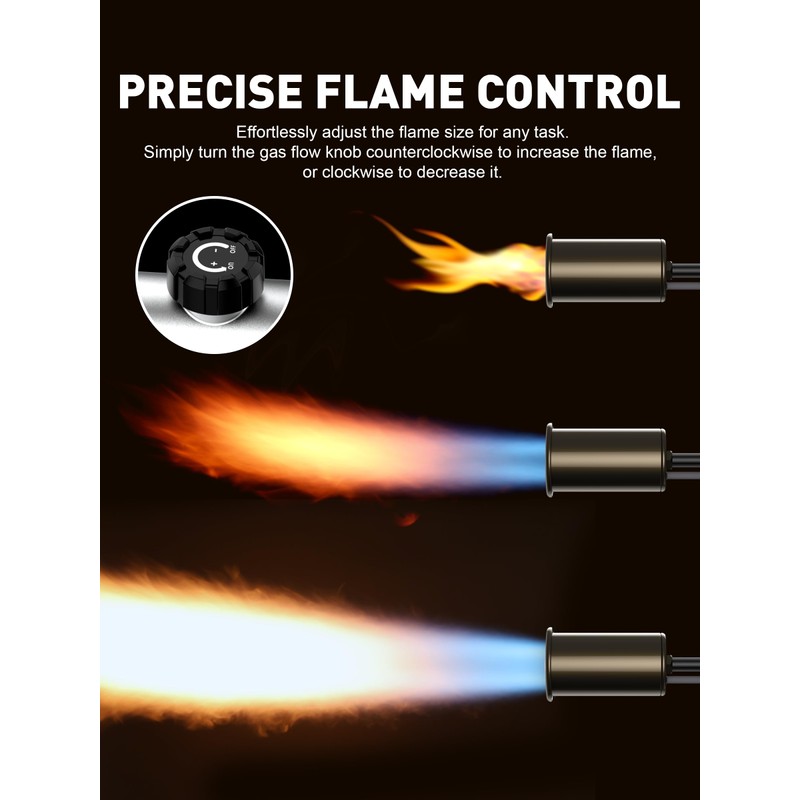 Propane Torch Gun, Adjustable Flame Thrower Gun, Max 3272℉ Propane