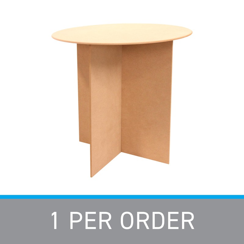 SSWBasics 30 Inch Round Wood Display Table - 250 Pound