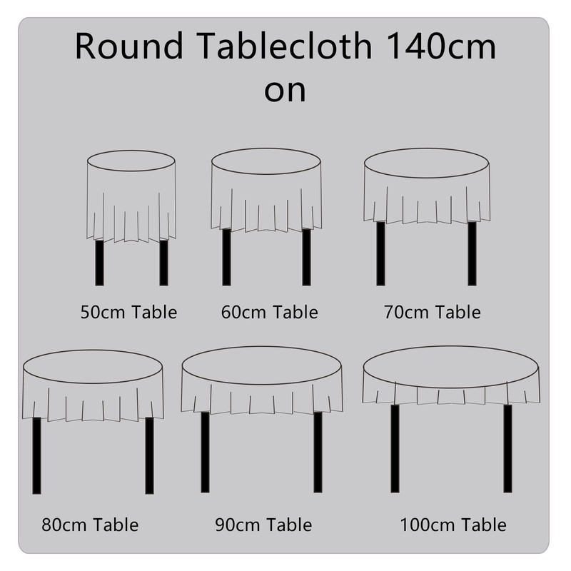 SUCHDECO Linen Tablecloth Round 140 cm Washable Cotton Tablecloth Wrinkle-Free