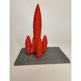 RayWin 3D Printed Ultra Red Rocket On The Moon Model,Scifi,Sp