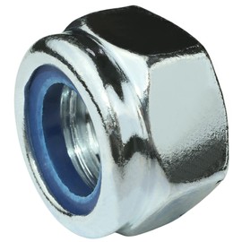 AERZETIX - C58266 - Set of 5 hexagon nuts self-locking M20 - self-locking nuts with nylon ring - metric thread - made of galvanised steel - colour silver