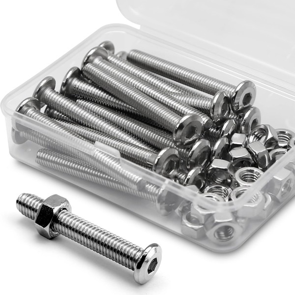 (20 Sets) M6 x 50 mm Allen Screws and Nuts