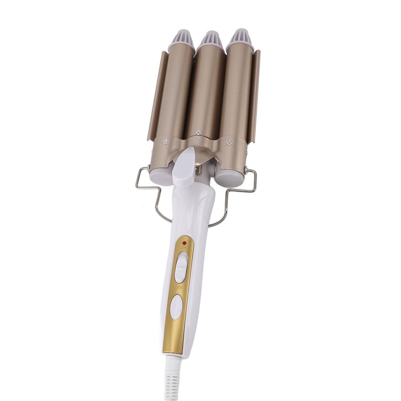 25mm Curling Iron Wand Adjust Temperature Fast Heating 3 Barrel