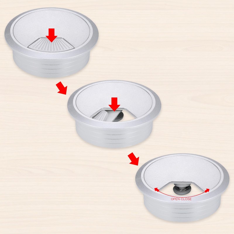 Hejo Pack of 10 Desk Cable Grommets, 60 mm Cable
