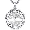 925 Sterling Silver Tree of Life Necklace Pendant Viking Chain
