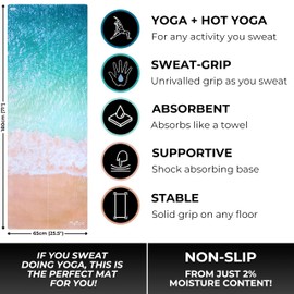 Plyopic All In One Hot Yoga Mat | Luxury Sweat-Grip Mat/Towel Combo | Eco-Friendly Natural Rubber | Best for Yoga, Pilates, Bikram, Hot Yoga, Workout and Exercise