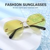 kimorn Sunglasses For Women Oversized Rimless Diamond Cutting Lens Classic
