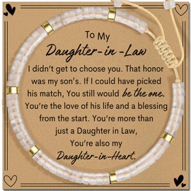 AGOT Daughter in Law Birthday Gifts: Crystal Bracelet Thank You for Being My Daughter-in-law Funny Little Birthday Gifts Thanksgiving Day Present