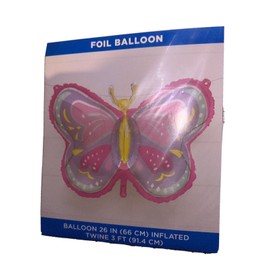 Flexmetal 2 Foil Helium Or Air Butterfly Balloons 26” Pink Purple Birthday 321 Party