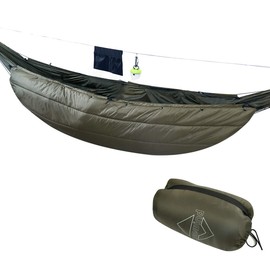Onewind Premium Hammock Underquilt, Full Length Underquilt with Insulation for Hammock Camping, Hiking, Backpacking and Travel. Lightweight and Portable, 50F, OD Green
