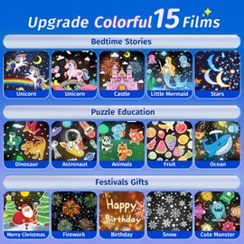 One Fire GIFTS PACKAGENight Light Kids Gifts, 15 Films+Bluetooth Music Baby Night Light Projector Sensory Lights,Remote Ceiling Projector Star Lights Projector for Bedroom,Star Projector for Kids Night Light