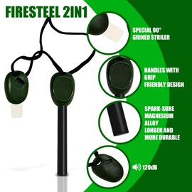 1 Pcs Fire Starter Kit Flint and Steel Survival Fire Steel Outdoor Emergency Survival Tool for Travelling Camping Hiking (Green)