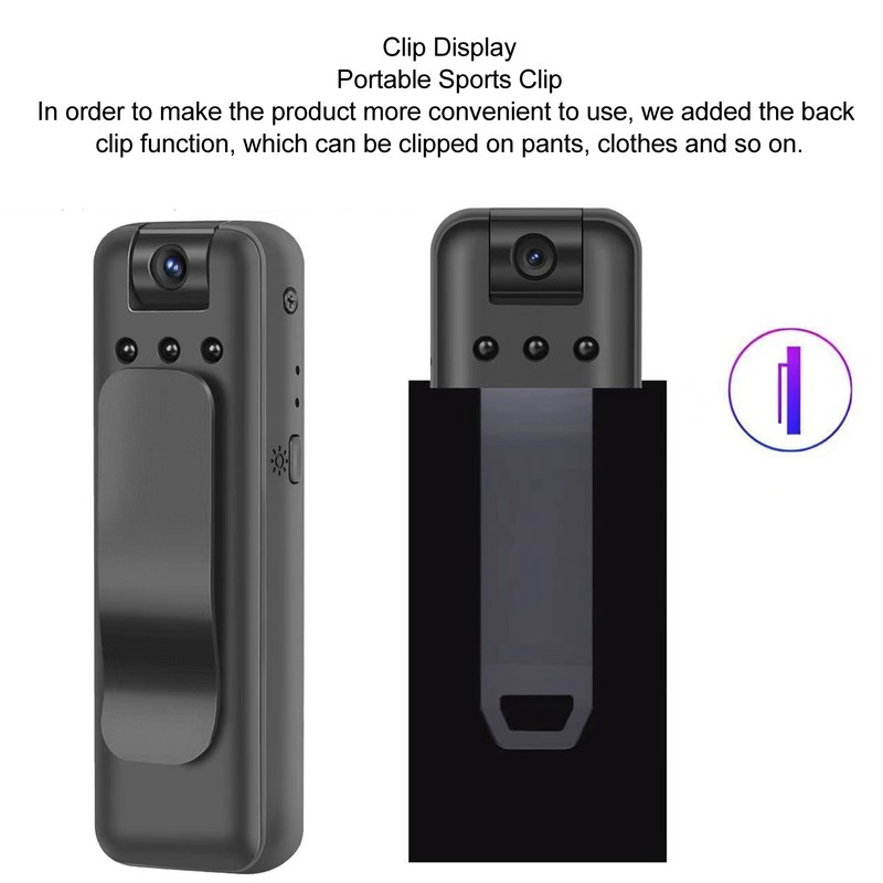 Clip Camera 1080P 155° Large Wide Angle 180° Rotating WiFi