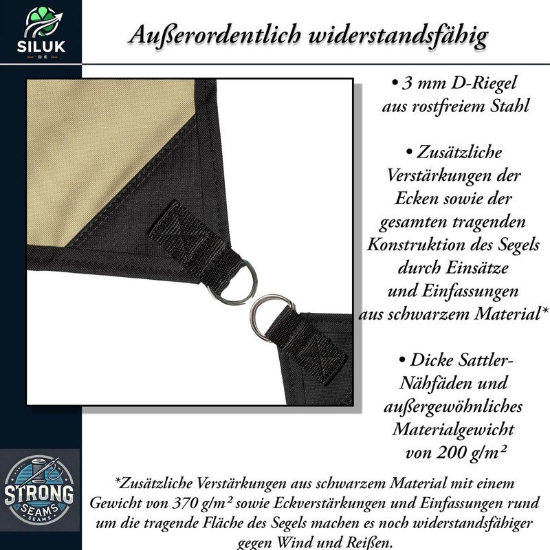 freigarten.de Awning Waterproof Sun Protection Garden with Attachments, Linen, 100%