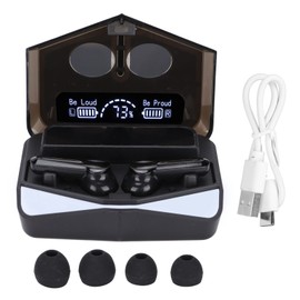 Wireless Gaming Earbuds Bluetooth 5.1 Stereo Earphone LED Battery Display Touch Headphones with Microphone