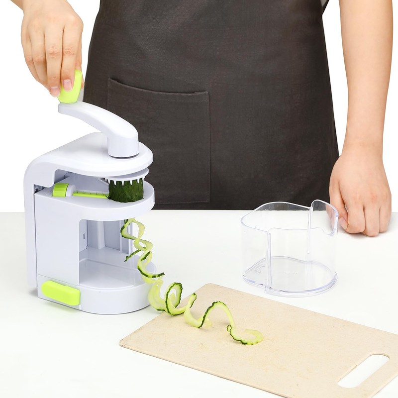 Spiralizer Vegetable Slicer 4 in 1 Rotating Blades Veggie Spiralizer,
