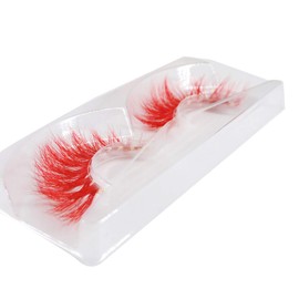 3 pairs Red Lashes Long Thick False Eye Lashes Costume Makeup (Red)