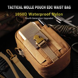 Sirius Survival Tactical EDC MOLLE Phone Pouch - Attachable Gear for Military & Tactical Backpacks - Phone Pouch on Survival Pack (Digital Camo)