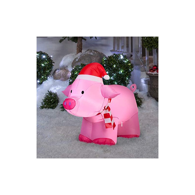 Gemmy Inflatables Holiday G08 36830 Air Blown Outdoor Pig Decor