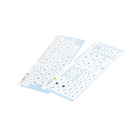 Lacerto® 14 x 14 mm German Sticker Set for PC and Laptop Keyboards with Additional Keys and Numeric Keypad Colour: White