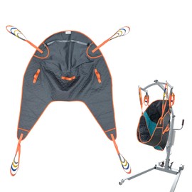 BUYHAO Patient Lift Sling for Home Use, Padded U-Sling with Asjustable Head Support, Universal Patient Lift Sling, Divided Leg Sling for toileting, Transfer Lift Slings, Size M, Supports up to 500 lbs