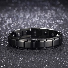 [EUMENIDES] Men's 4 Element Magnetic Bracelet,Mens Magnetic Bracelet,Eliminate Static Electricity, Titanium, No Gemstone