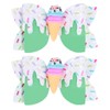 Ice Cream Hair Bow Clips, 3.4 Inch Sparkly Confetti Sprinkle