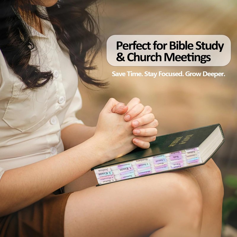 Laminated Bible Tabs for Women&Men，75 pcs Large Print for Bible