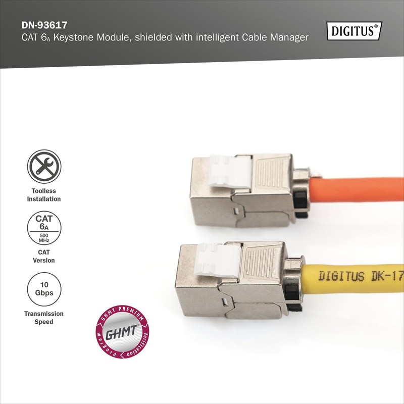 DIGITUS Keystone Module Cat-6A Shielded - Pack of 1 -