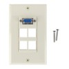 VGA and 4-Port Keystone Wall Plate, Light Almond