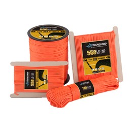 FISHLUND - Cuerda de paracaídas de nailon de alta resistencia para camping, supervivencia, táctica y senderismo, color naranja neón