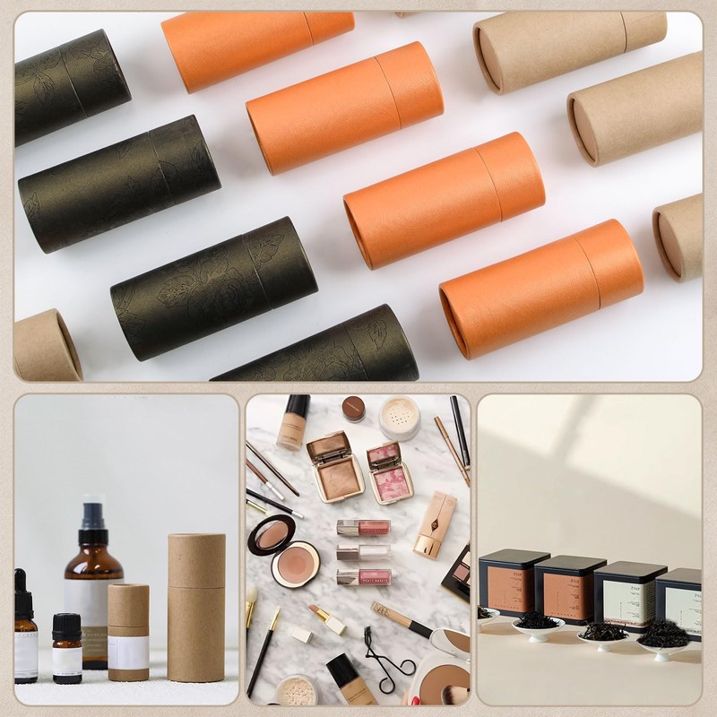 WANDIC Kraft Paperboard Tubes, 10Pcs Round Kraft Paper Containers for