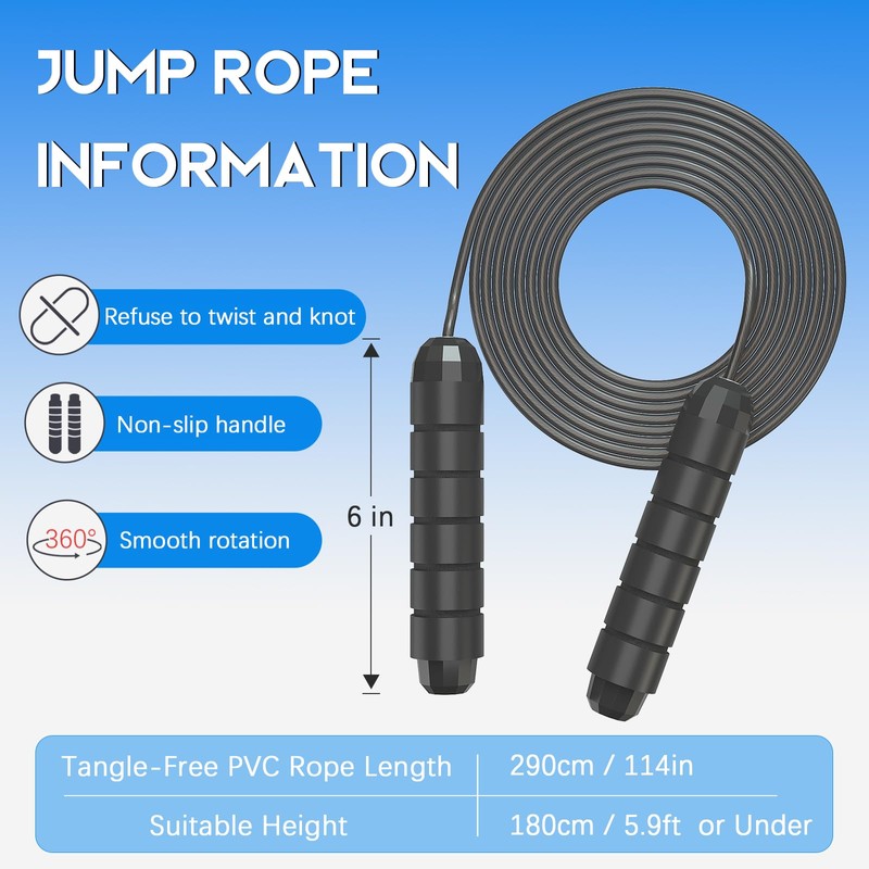 Homtalker Jump Rope 3 Pack, Adjustable Tangle-Free Speed Jumping Rope