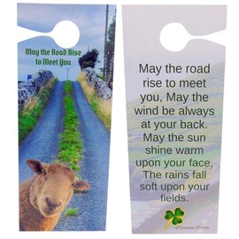 Irish Blessing Door Hanger with Sheep Ireland Souvenir St Patricks Day Home Decoration, Set of 2