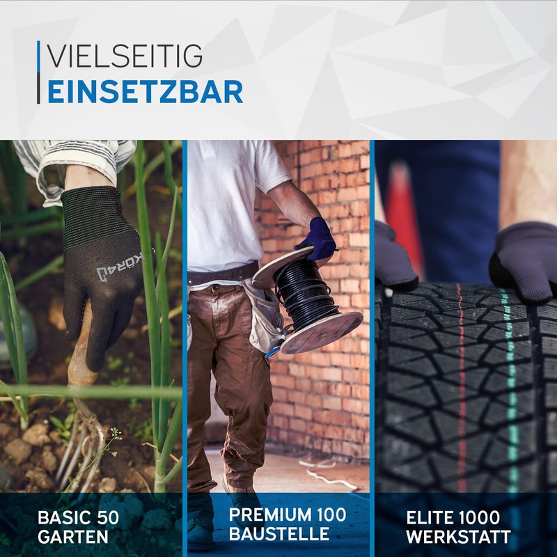 kör4u® 10 Pairs Of Breathable Work Gloves, Universal Protective Gloves