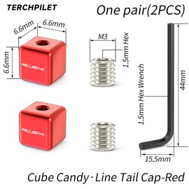 Bike Cable End Caps, Alloy Cable Crimps for Road & Mountain Bicycles - Includes Square Wire Tail Caps, Machine Meter Screws & Hexagonal Spanner | Durable & Secure Brake/Shift Cable End Tips